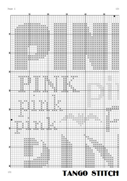 Pink words cloud cross stitch lettering embroidery - Tango Stitch