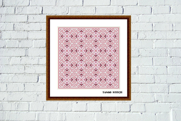 Pink vintage easy cross stitch ornament