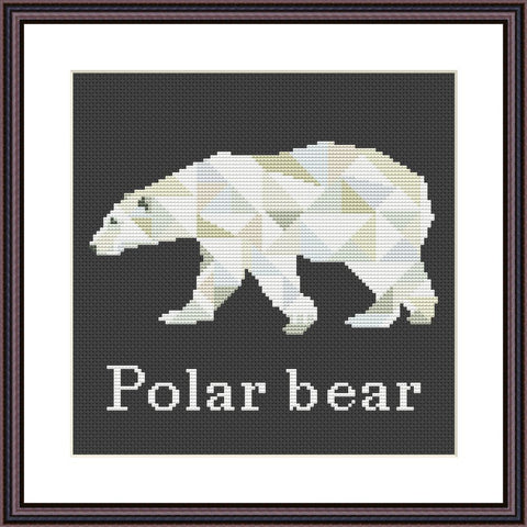 Polar bear cute animals geometric cross stitch pattern