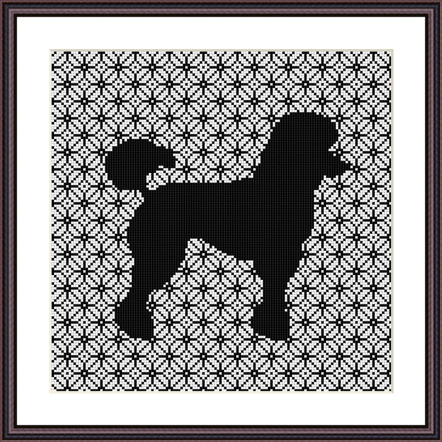 Poodle dog cute animals cross stitch pattern
