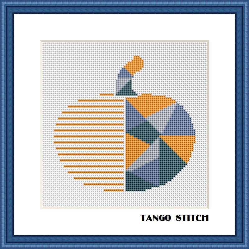 Pumpkin geometric kitchen nursery cross stitch pattern  