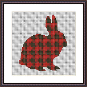 Lumberjack Rabbit funny cross stitch pattern