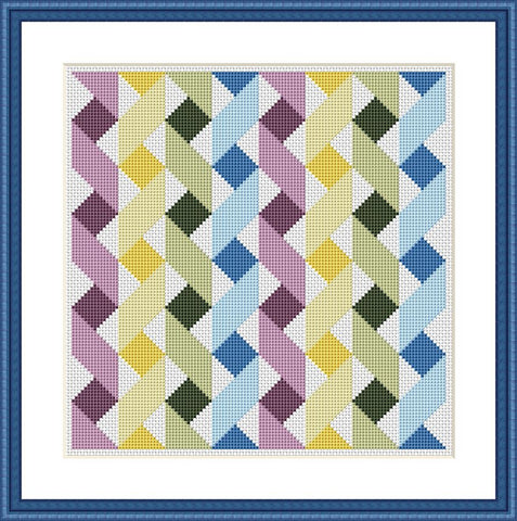 Ribbons geometric cross stitch pattern  