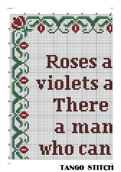 Roses are red meme funny cross stitch embroidery pattern
