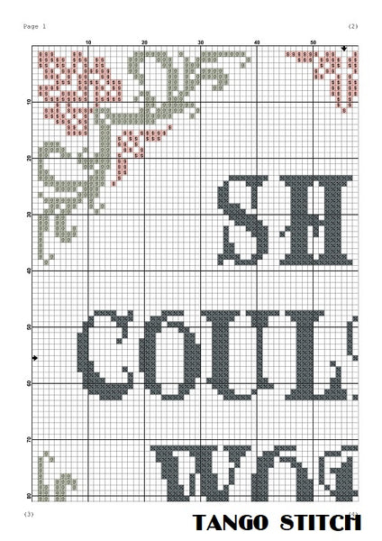 Shit could be worse funny quote cross stitch pattern