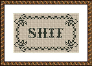 Shi*t vintage lettering subversive cross stitch pattern