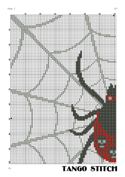 Spider cross stitch ornament hand embroidery pattern