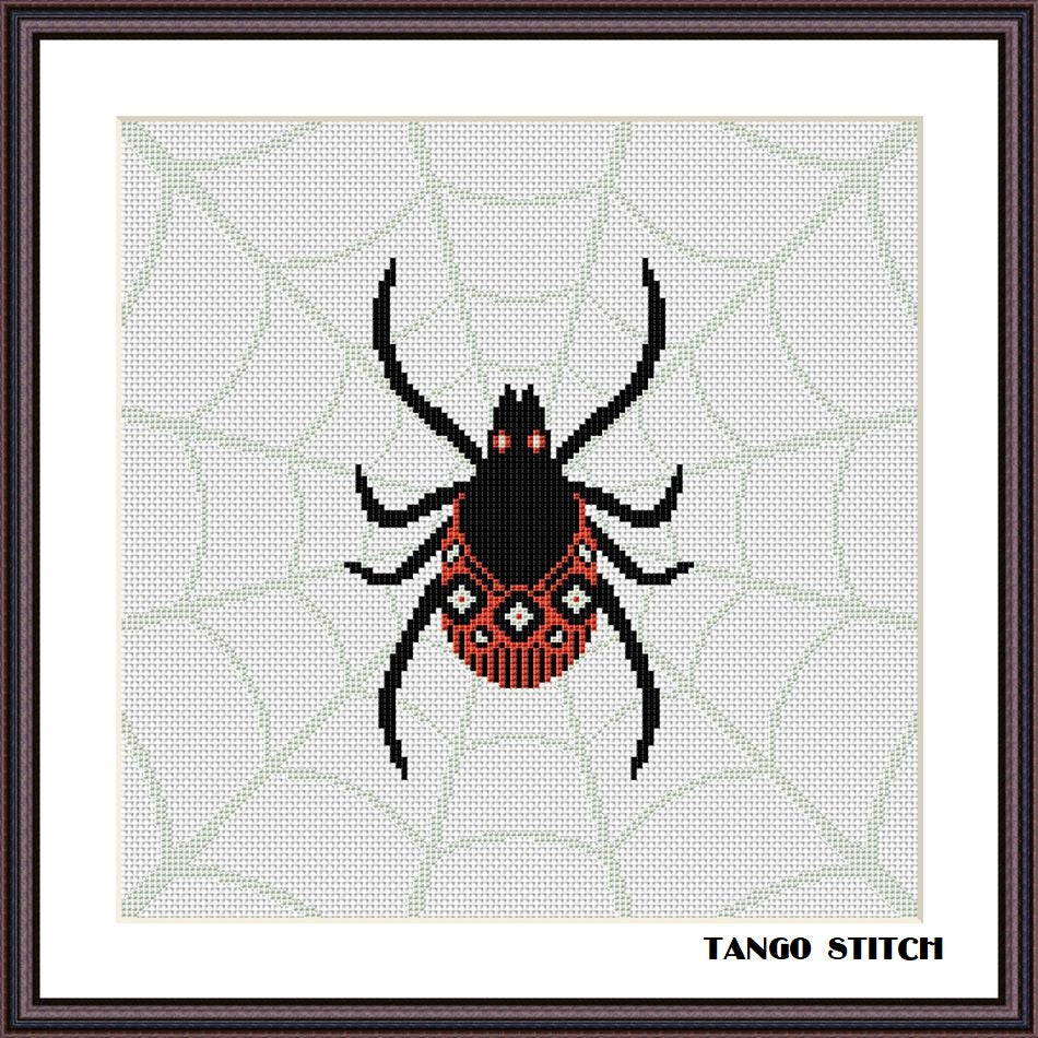 Spider web ornament easy cross stitch hand embroidery