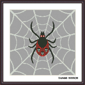 Spider cross stitch ornament hand embroidery pattern