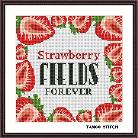 Strawberry fields forever funny cross stitch pattern