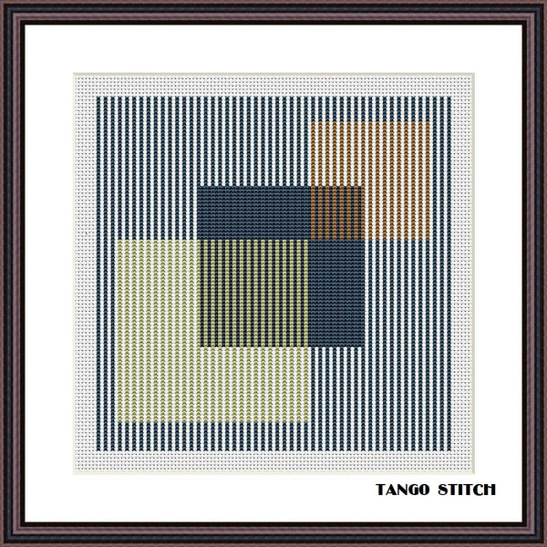 Striped cross stitch squares pattern