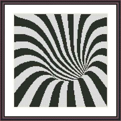 Black and white stripes geometric cross stitch pattern - Tango Stitch