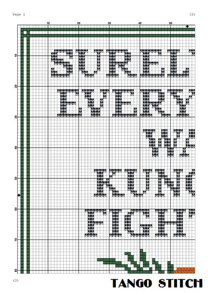 Surely not everybody was KUNG FU fighting funny cross stitch pattern