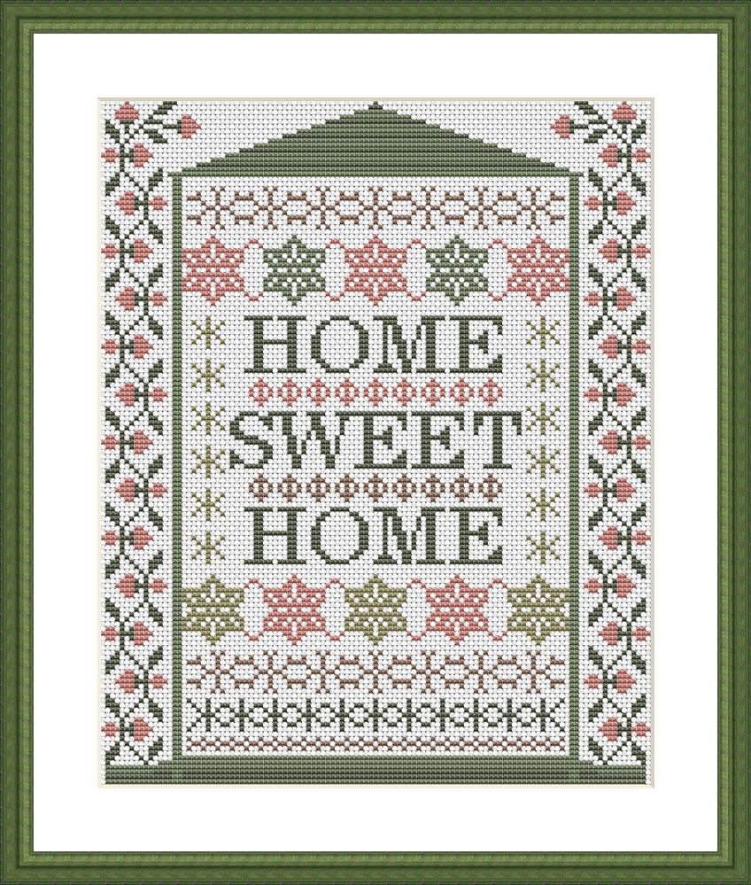 Home sweet home ornament cross stitch pattern