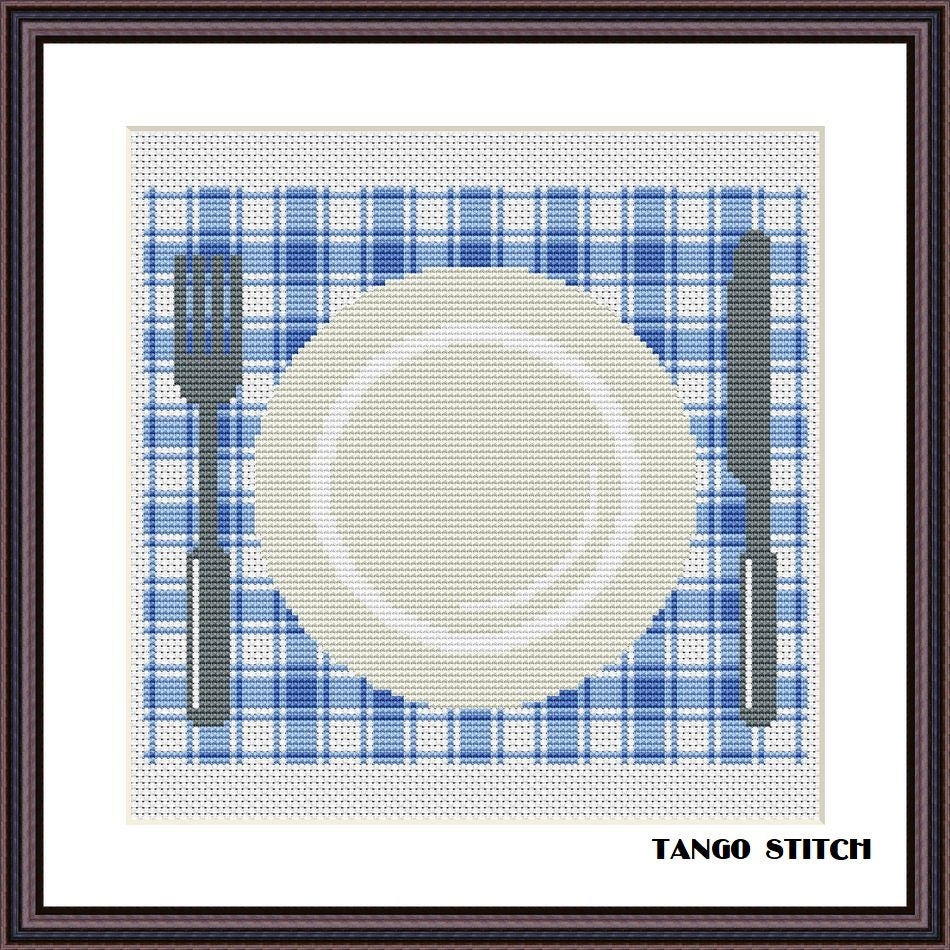 Dining table mat ornaments kitchen cross stitch pattern