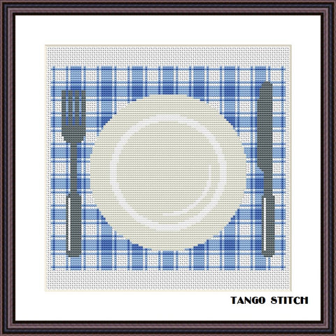 Dining table mat ornaments kitchen cross stitch pattern