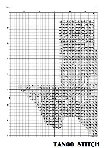 Texas floral map silhouette cross stitch pattern