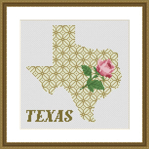 Texas silhouette cross stitch pattern  