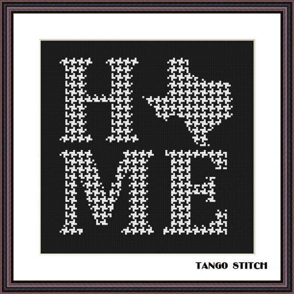 Texas Home Sweet Home cross stitch pattern - Tango Stitch