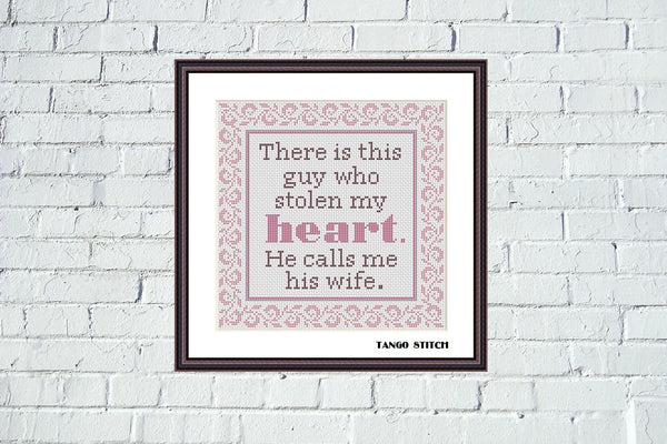 There is this guy romantic cross stitch pattern