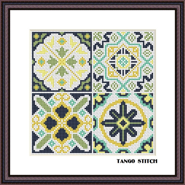 Beautiful Portuguese Azulejo tiles cross stitch ornaments - Tango Stitch