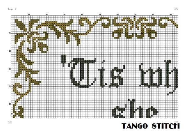 Tis what she proclaimed funny medieval meme quote cross stitch pattern