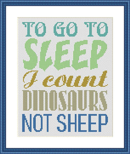 To go to sleep funny nursery lettering cross stitch pattern