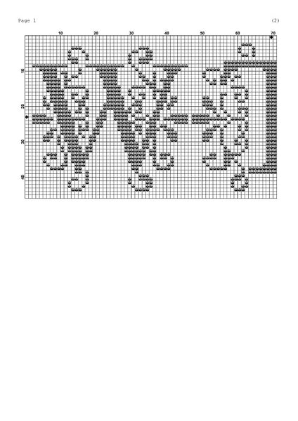 WTF black and white lettering cross stitch pattern