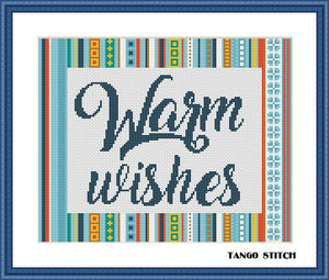 Warm wishes Birthday cross stitch card pattern