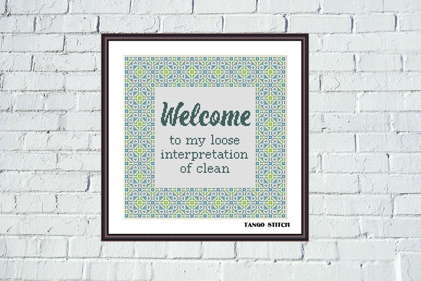 Welcome to my loose interpretation of clean funny cross stitch pattern