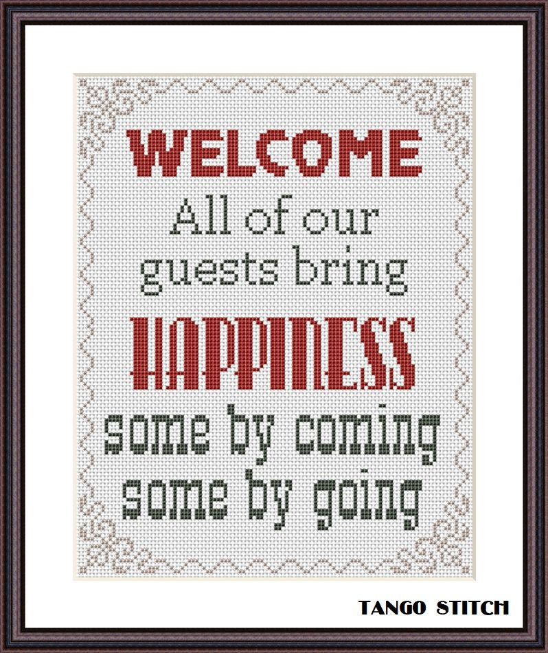 Welcome funny sarcastic Home Sweet Home cross stitch pattern