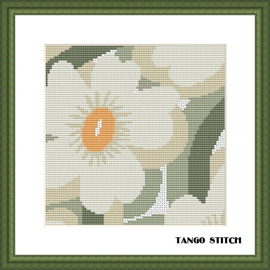 White flower abstract cross stitch pattern