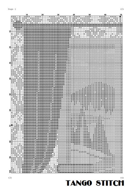 Winter window mountain landscape cross stitch pattern