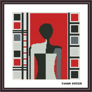 Abstract woman silhouette feminine cross stitch pattern - Tango Stitch