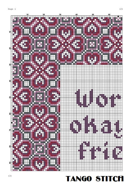 World's okayest friend funny birthday greeting cross stitch pattern