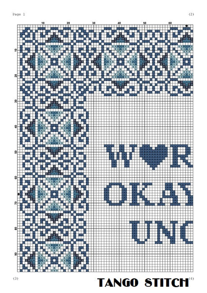 World's okayest uncle birthday gift cross stitch embroidery - Tango Stitch