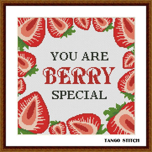 You are berry special romantic Valentines cross stitch pattern