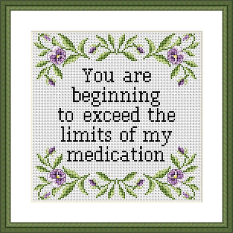 You are beginning to exceed funny sarcastic cross stitch pattern