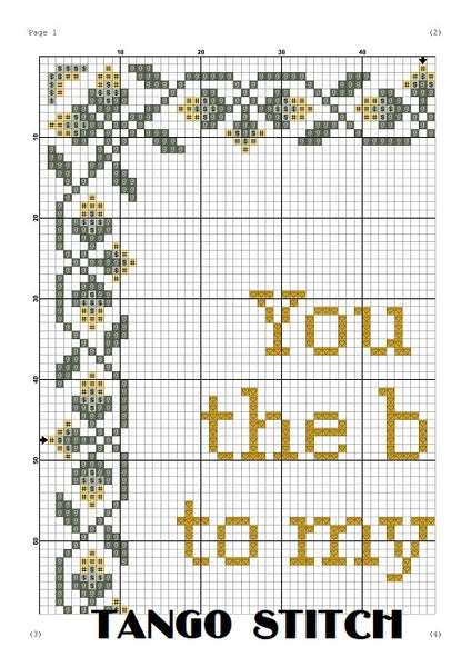 You are the bacon to my eggs funny cross stitch pattern - Tango Stitch