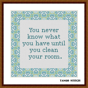 You never know funny cross stitch new home embroidery design