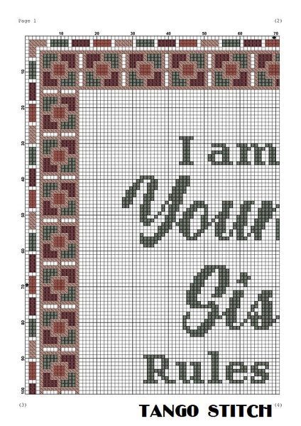 I am the Youngest sister funny birthday gift cross stitch pattern
