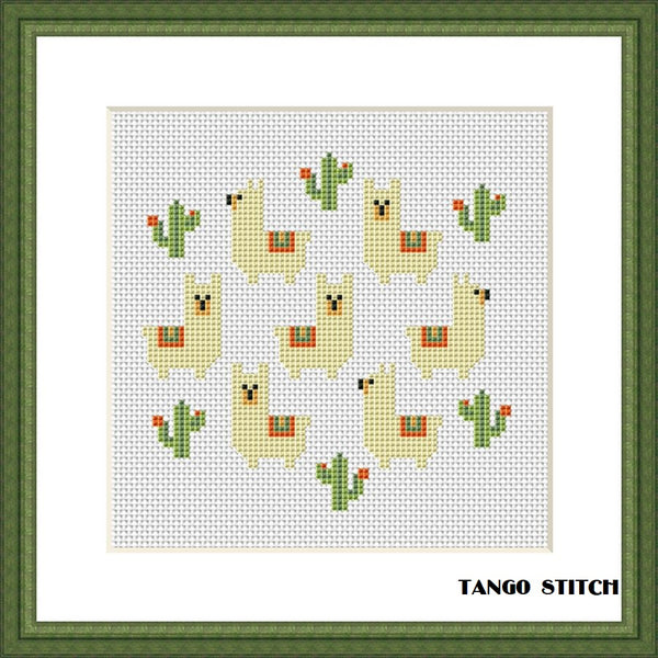 Llama cute animals nursery cross stitch pattern