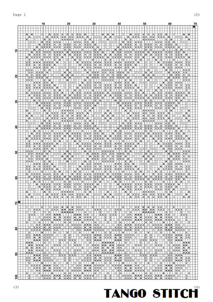 Mosaic ornament set cross stitch pattern