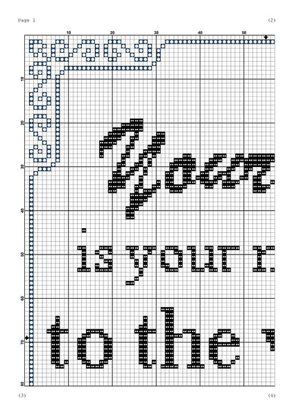 Your life is your message to the world Motivational cross stitch pattern